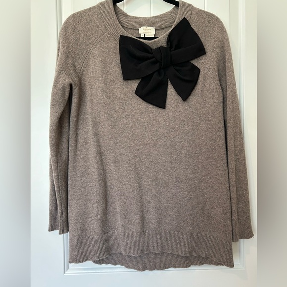 Kate Spade size Small Wool Beige black sweater Taupe - Picture 6 of 6